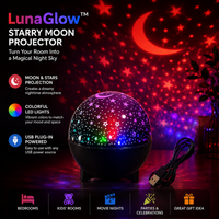 LunaGlow™ Starry Moon Projector – Galaxy Star & Moon Light