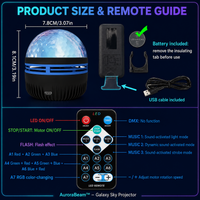 AuroraBeam™ Galaxy Sky Projector – RGB Aurora Light with Remote